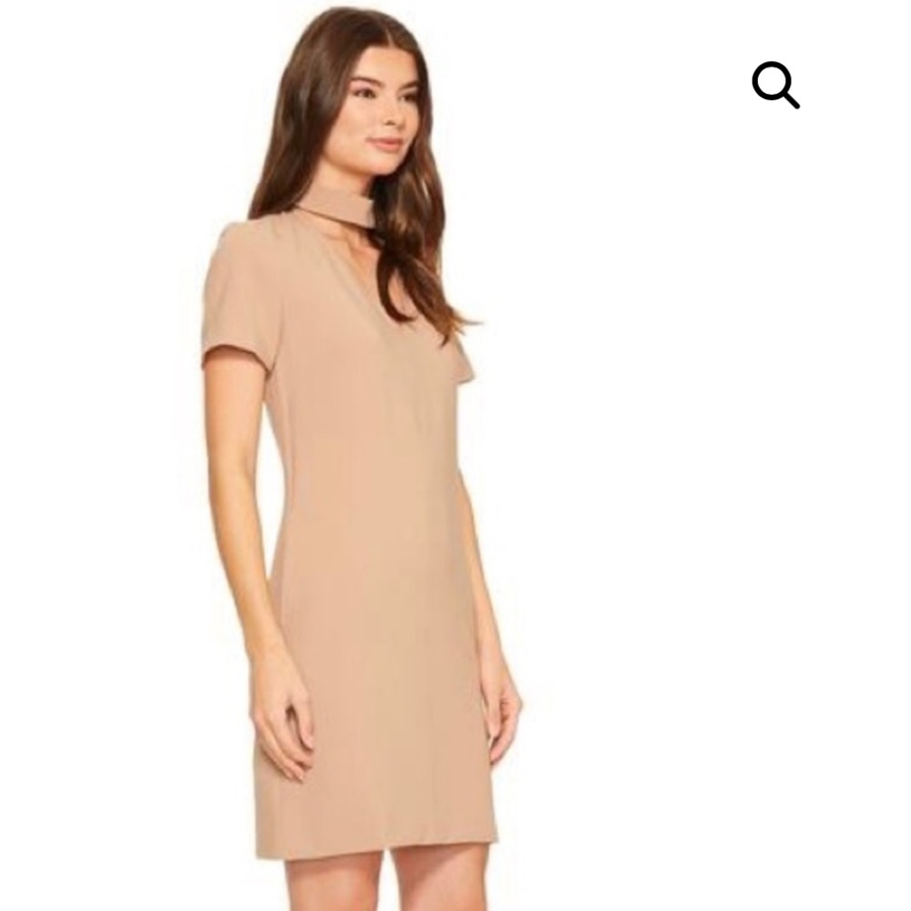 NWT Trina Turk Dress Camel Choker Short Sleeve Mini Dress - Picture 8 of 10